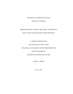 Demonstrative Faith in the Public and Private Life of John Adams