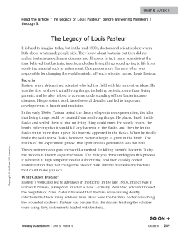 The Legacy of Louis Pasteur