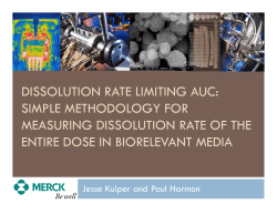 DISSOLUTION RATE LIMITING AUC: SIMPLE METHODOLOGY