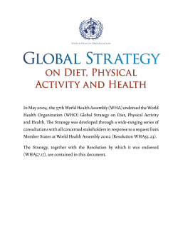 Global Strategy on Diet, Physical Activity
