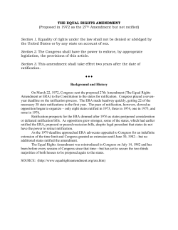 THE EQUAL RIGHTS AMENDMENT (Proposed in 1972 as the 27th