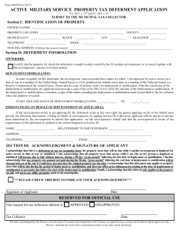 active military service property tax deferment application