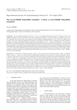 The Lower/Middle Palaeolithic transition