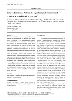 Bone Metabolism: a Note on the Significance of Mouse Models