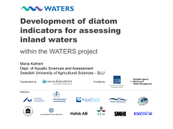 Development of diatom indicators for assessing inland waters