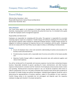 Travel Policy - Franklin Energy