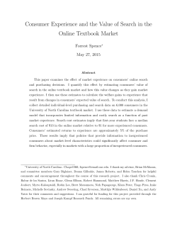 Consumer Experience and the Value of Search