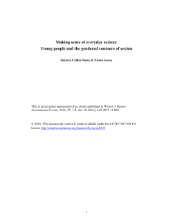Making sense of everyday sexism: Young