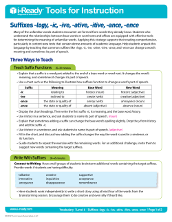 Suffixes -logy,