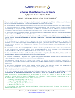 Influenza Global Epidemiologic Update