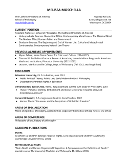 MELISSA MOSCHELLA - CUA philosophy