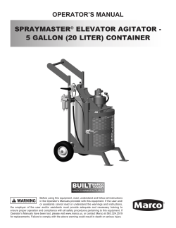 spraymaster&reg; elevator agitator - 5 gallon (20 liter) container