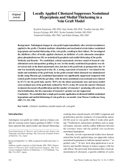 Locally Applied Cilostazol Suppresses Neointimal Hyperplasia and