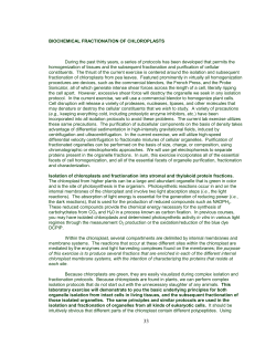 BIOCHEMICAL FRACTIONATION OF CHLOROPLASTS
