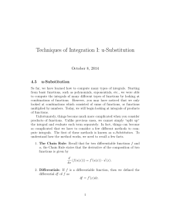 Techniques of Integration I: u
