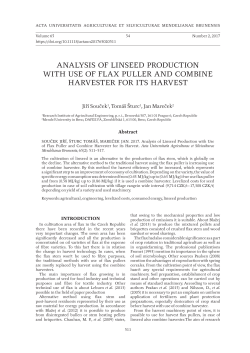 ANALYSIS OF LINSEED PRODUCTION WITH USE OF FLAX