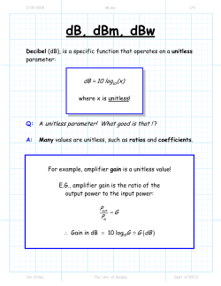 dB, dBm, dBw - Ittc.ku.edu
