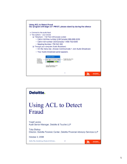 Using ACL to Detect Fraud - The Institute of Internal Auditors