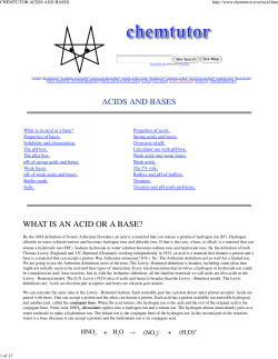 CHEMTUTOR ACIDS AND BASES