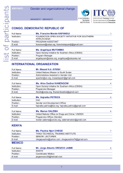 List of Participants