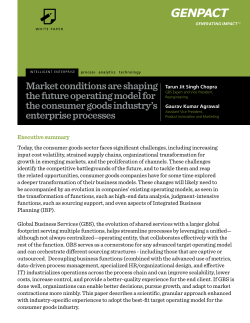 Market conditions are shaping the future operating model