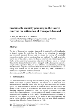 Sustainable mobility planning in the tourist centres