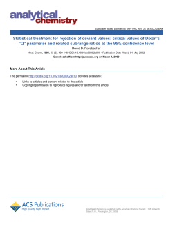 Statistical treatment for rejection of deviant values: critical