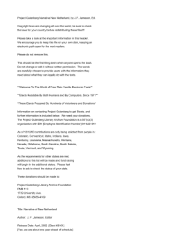 Project Gutenberg Narrative New Netherland, by J.F. Jameson, Ed