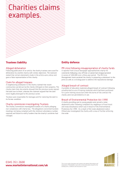 Charities claims examples.