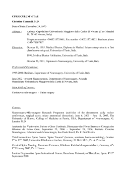 CURRICULUM VITAE Christian Cossandi, M.D. Date of birth