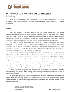 AN INTRODUCTION TO SCREW GAS COMPRESSION
