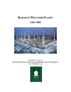 ramadan welcome packet - Michigan State University
