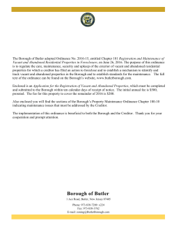 Application for Foreclosure with Regulations