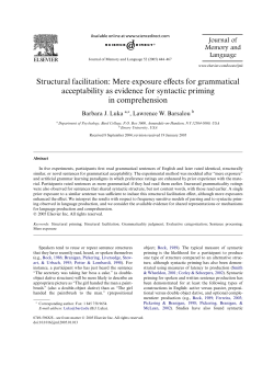 Structural facilitation: Mere exposure effects for grammatical