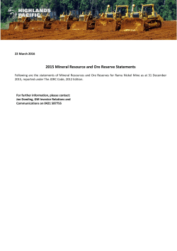 2015 Mineral Resource and Ore Reserve