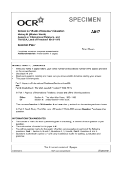 Aspects of International Relations, and The USA, Land of