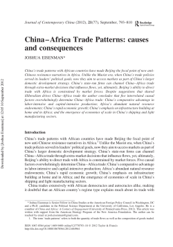 China&ndash;Africa Trade Patterns: causes and consequences
