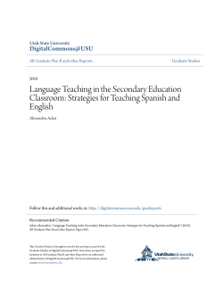 Language Teaching in the Secondary Education Classroom