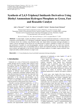 Synthesis of 2,4,5-Triphenyl Imidazole Derivatives Using Diethyl