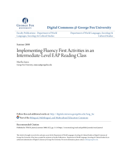 Implementing Fluency First Activities in an Intermediate