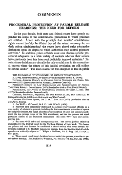 Procedural Protection at Parole Release Hearings