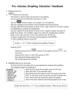 Pre-Calculus Graphing Calculator Handbook