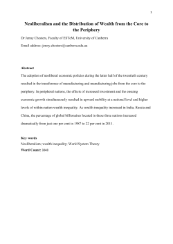 Neoliberalism and the Distribution of Wealth from the Core to