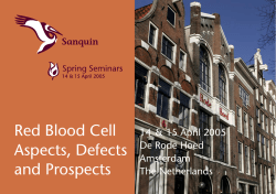 Red Blood Cell Aspects, Defects and Prospects
