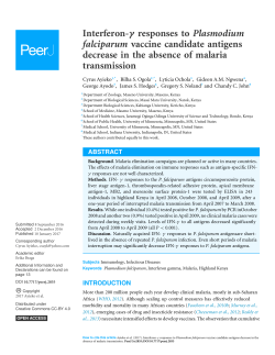 Interferon-&gamma; responses to Plasmodium falciparum vaccine