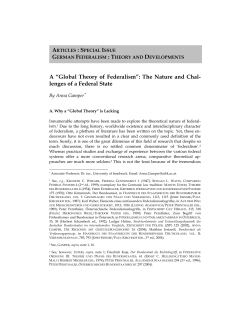 A &ldquo;Global Theory of Federalism&rdquo;