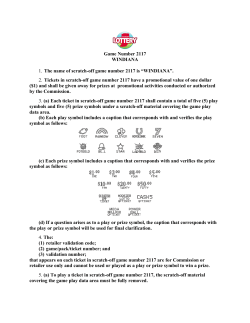 Game Number 2117 WINDIANA 1. The name of scratch