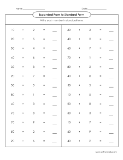 Expanded From to Standard Form + = 3 30 + = 2 40 +