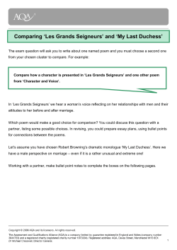 Comparing `Les Grands Seigneurs` and `My Last Duchess`
