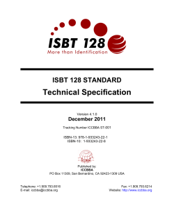 ISBT 128 Standard Technical Specification